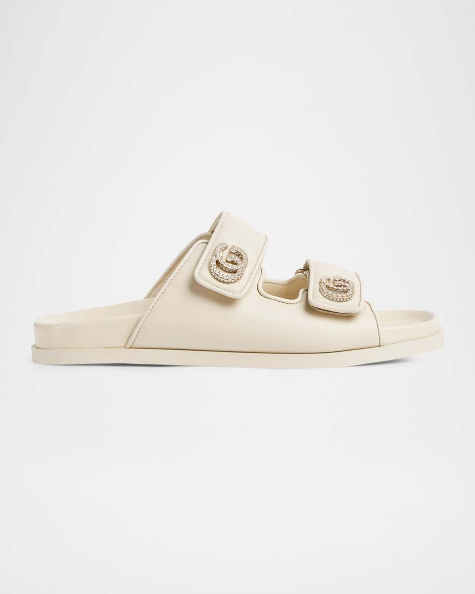 Marmont Embellished GG Double Strap Slide Sandals